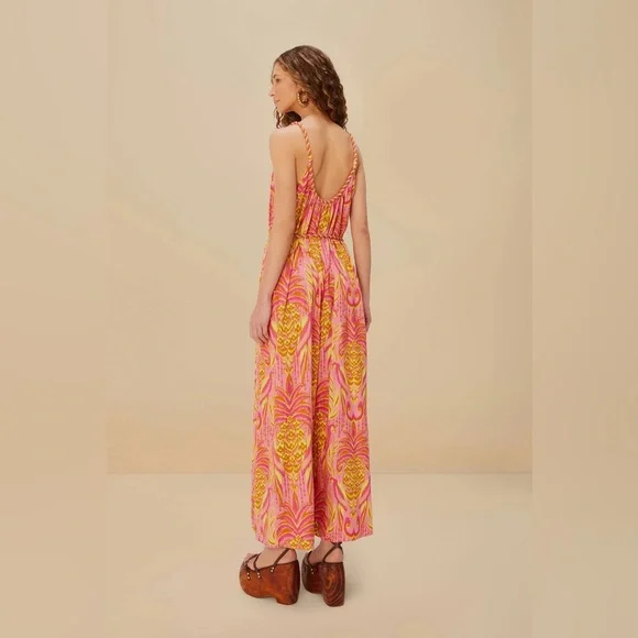 FARM RIO Pink Pineapple Tapestry Lenzing™ Ecovero™ Euroflax™ Jumpsuit - Picture 4 of 4